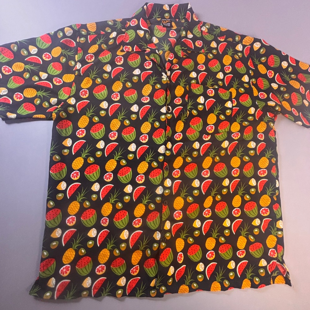 Walnut Creek Tropical Fruit Hawaiian Shirt‎ XXL Watermelon Pineapple Aloha